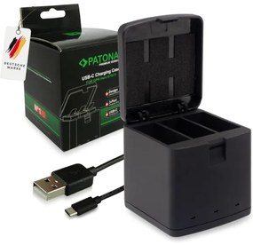 PATONA - Caricatore Triple GoPro Hero 9/Hero 10/Hero 11/Hero 12