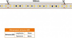 Striscia LED 220V 16W/m IP66 Dimmerabile Professional - Taglio 10cm – 5m