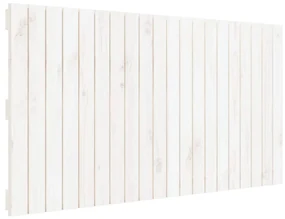Testiera da parete bianca 127,5x3x60 cm legno massello di pino