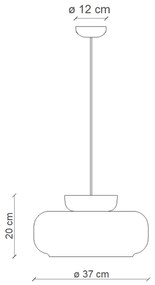 Sospensione Vintage Decò Maracana Vetro-Ceramica Bianco-Blu Robot 1 Luce E27