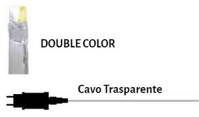 Tenda Natalizia LED 2x2m, Cavo TRASPARETE, IP44, DUAL WHITE Colore Double Color