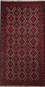 Beluch Tappeto 200x110 Nero (Iran) Annodato A Mano