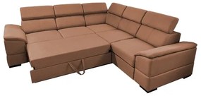 Divano angolare reversibile GRANADA trasformabile con contenitore, marrone