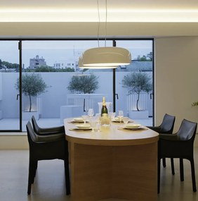 Flos Smithfield Suspension Pro Lampada led 60 cm da soffitto a luce diretta in alluminio Bianco lucido