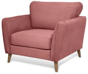 Poltrona in velluto a coste rosa Paris - Scandic