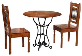 Set Da Bistrot 3 Pz İn Legno Massello Di Acacia /