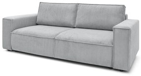 Divano letto in velluto a coste grigio chiaro 245 cm Nihad - Bobochic Paris