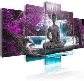 Quadro Cascata e Buddha  Colore Marrone, Dimensioni e Misure 200x100