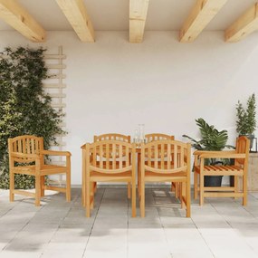 Set Da Pranzo Da Giardino 7 Pz İn Legno Massello Di Teak /