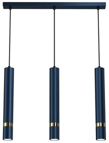 Lampadario a sospensione con cavo JOKER 3xGU10/25W/230V blu/oro