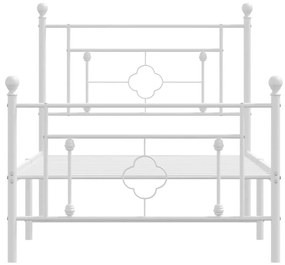 Giroletto con Testiera e Pediera Metallo Bianco 90x200 cm