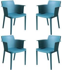 MAKKA - poltrona da esterno ed interno in plastica set da 4