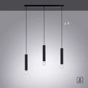 Leuchten Direkt 15618-18 - Lampadario a sospensione con filo BRUNA 3xE27/60W/230V nero
