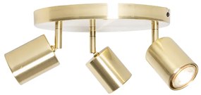 Plafoniera moderna in ottone regolabile rotonda 3 luci - Java