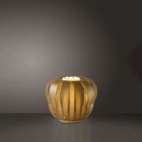 Lampada Da Tavolo Moderna 1 Luce Queen In Polilux Oro D29 Made In Italy