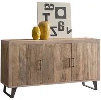 Madia credenza in legno di ontano beige l.152 p.50 h.81