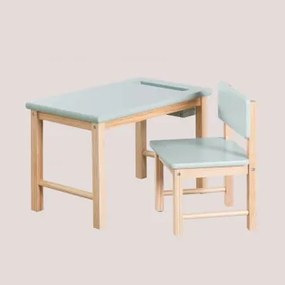 Set tavolo e sedia in legno Dakota Kids Celadon - Sklum