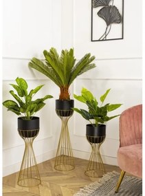 Vaso da fiori in metallo LOFT 56x20 cm oro/nero