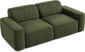 Divano verde con rivestimento in ciniglia 204 cm Omao – Makamii