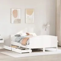 Letto senza Materasso Bianco 120x200 cm Legno Massello di Pino 3301792