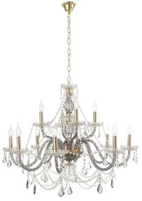 Lampadario a sospensione OPERA 100 cm in vetro lavorato a mano 12 LUCI FUMČ