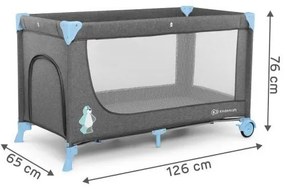 KINDERKRAFT - Lettino da viaggio JOY grigio-blu