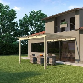 Pergola Flamingo in legno struttura marrone L 417.6 x P 417.6 x H 268 cm