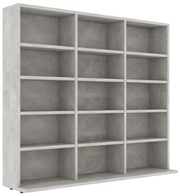 Armadio porta cd grigio cemento 102x23x89,5 cm in truciolato