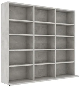 Armadio porta cd grigio cemento 102x23x89,5 cm in truciolato