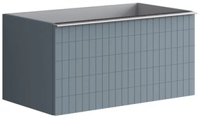 Mobile da bagno sotto lavabo Pixel grid blu laccato opaco L 80 x H 40 x P 45.5 cm 2 cassetti, lavabo non incluso