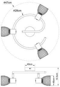 Globo 54817-3 - Luce Spot ISABELLE 3xE14/40W/230V