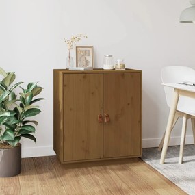 Credenza Marrone Ambrato 65,5x40x75cm İn Legno Massello Di Pino /