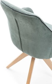 Set di sedie da pranzo verde in imbottito con braccioli 2 pz Donatelo – Marckeric