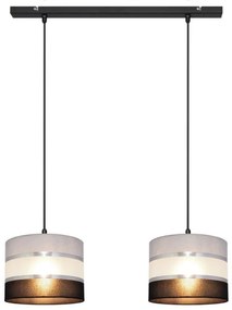 Lampadario a sospensione con filo HELEN 2xE27/15W/230V nero/grigio/argento