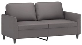 Set di divani 2 pz con cuscini grigio in similpelle