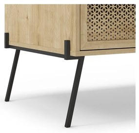 Tavolino in rovere decorato in colore naturale 60x100 cm Ecrin - Marckeric