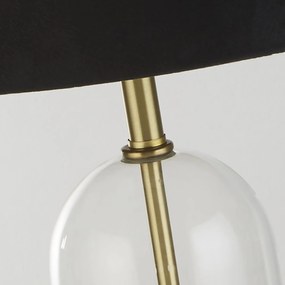 Lampada Da Scrivania Contemporanea Oxford Acciaio Ottone Tessuto Nero1 Luce E27