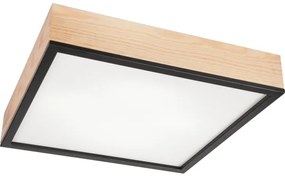 Plafoniera NATURAL SQUARE 4xE27/15W/230V 48x48 cm pino/nero