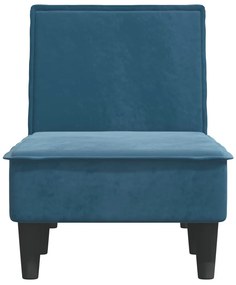 Chaise longue in velluto blu