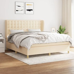 Giroletto A Molle Con Materasso Crema 160x200 Cm İn Tessuto /
