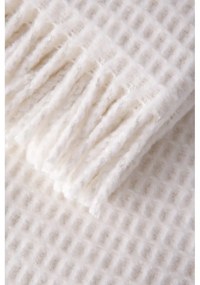 Plaid crema con motivo waffle , 140 x 180 cm Waffel - Euromant