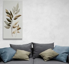 Quadro su tela – Foglie di lusso con un tocco di minimalismo