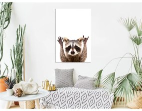 Quadro Raccoon (1 Part) Vertical  Colore Bianco, Dimensioni e Misure 40x60