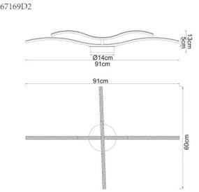 Globo 67169D2 - Lampadario a plafone LED JULES LED/20W/230V