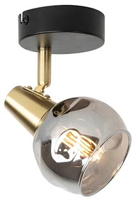 Faretto Art Déco oro con vetro fumé - VIDRO