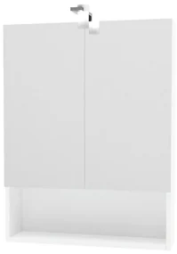 Pensile con luce Cube bianco lucido L 62 x H 81 x P 15.5 cm