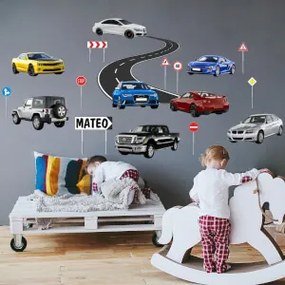 Adesivo da parete per bambini – Auto con nome

 | Inspio