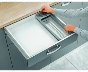 Credenza in plastica grigia per cassetto 15 x 49 cm - Metaltex