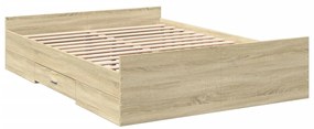 Giroletto cassetti rovere sonoma 120x190 cm legno multistrato