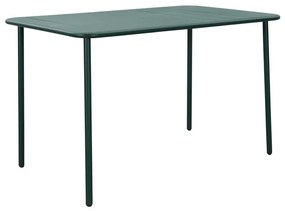 Tavolo da pranzo per giardino Cafe struttura e superficie in Acciaio  verde per 6 persone 70x120cm